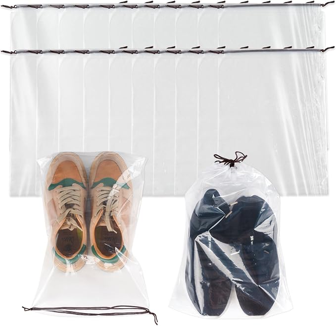 50 Pcs transparent Shoe Bags for Travel（11.8“ x 15.7”） by Unknown