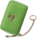 imeetu RFID Credit Card Holder, Small Card Wallet Women, Leather Card Case | Genuine Leather Women's Card & id Cases, Change Coin Purse with Zipper Keychain id Window, 20 Colors & 3 Styles, Daily, Gifts by imeetu
