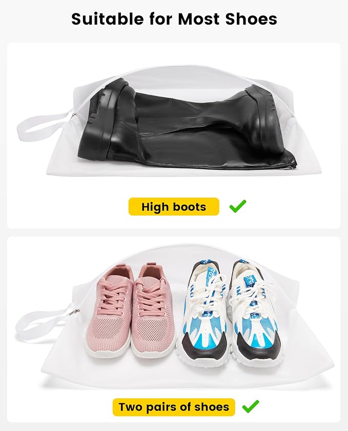 Vorspack 2 Pack Extra Large Transparent Shoe Bags for Travel with Zipper | Portable Shoe Organizer with Handle, Travel Essentials for Men and Women - Image 3
