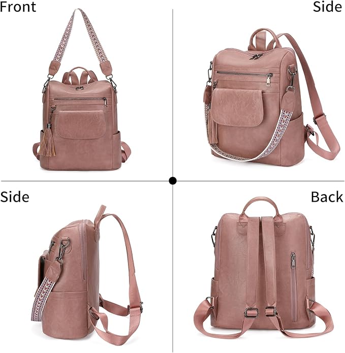 GAEKEAO Backpack Purse for Women PU Leather Anti-theft Backpack Ladies Convertible Large Travel Designer Fashion Shoulder Bag - Image 5