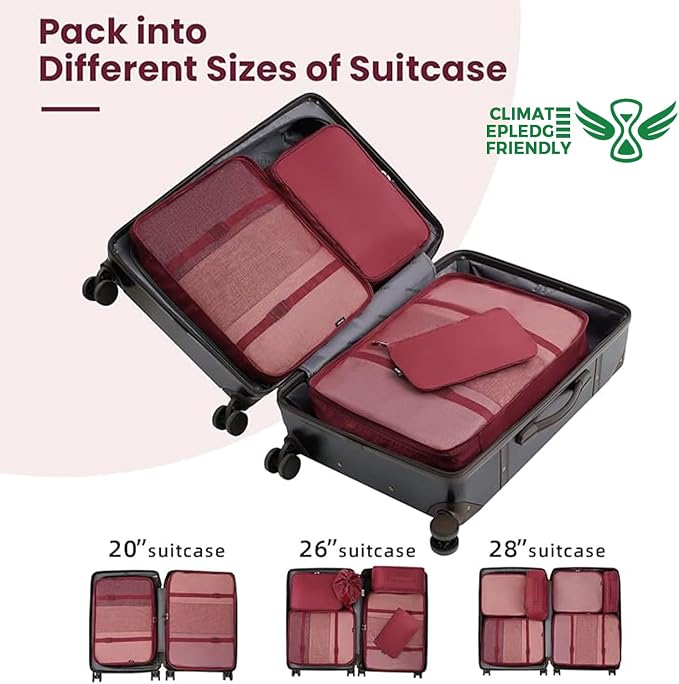 BAGAIL 6 Set/8 Set/10 Set Packing Cubes Various Sizes Packing Organizer for Travel Accessories Luggage Carry On Suitcase - Image 7