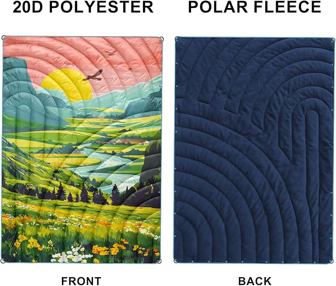 Camping Blanket,Puffy Blanket Lightweight Packable Camping Blanket Outdoor Blanket for Camping,Traveling, Stadium, Hiking, Picnics - Image 3