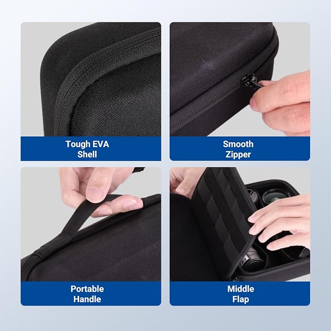 NEEWER Carrying Case for Action Camera & Accessories, Splashproof Protective Storage Bag with DIY Dividers & Mesh Pockets Compatible with GoPro DJI Osmo 360 Action 5 Pro Pocket 3 Lens, PB27 - Image 5