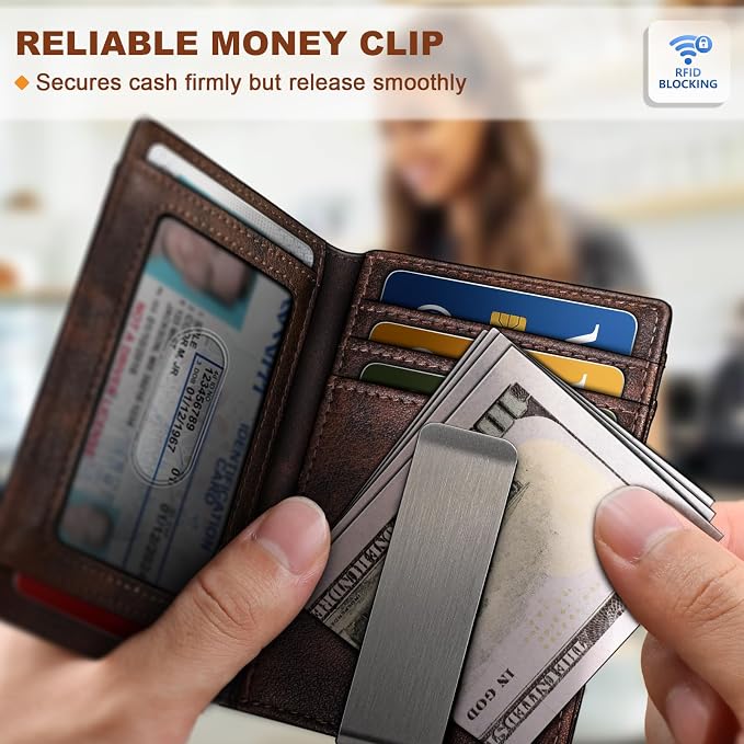 BULLIANT Magnetic Slim Leather Airtag Wallet Money Clip For Men 12Cards | RFID Blocking | Easy Access | Gift Boxed | Pocket Fit - Image 7