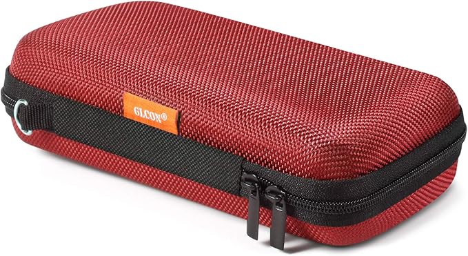 Hard Protective Travel Case, Shockproof EVA Electronic Organizer | Fits Anker, Jackery, RAVPower Power Bank, Cell Phones, GPS, Cables, Car Accessories, Travel Gadgets,Red by GLCON