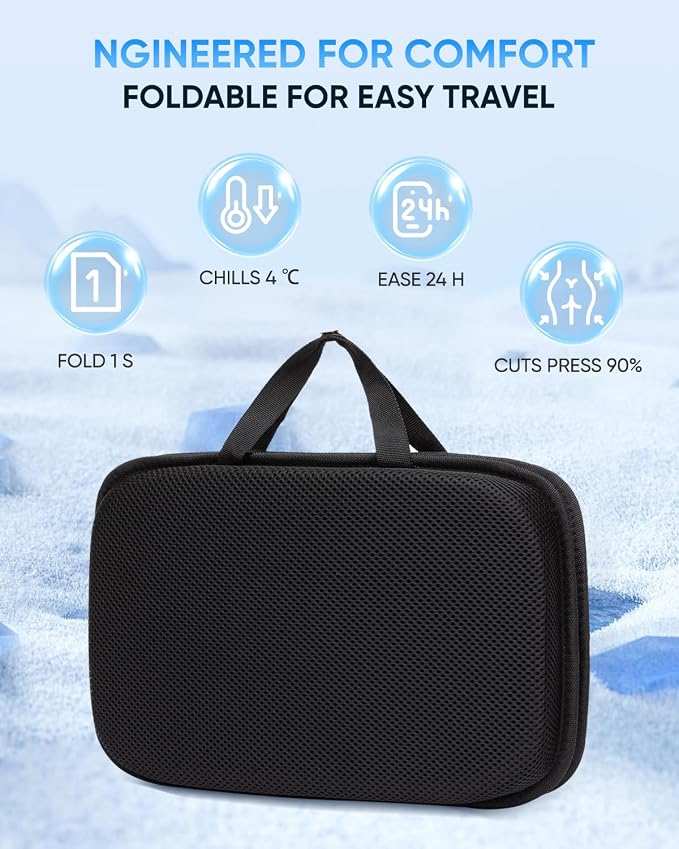 Airplane Seat Cushion | Foldable Cooling Gel Memory Foam with Pressure Relief for Long Flights - Image 8