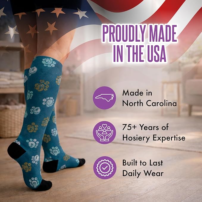 Crazy Compression Socks, Comfortable Support Socks for Recovery, Travel, Hiking, and Long-Hour Comfort w/Fun Designs - Image 6