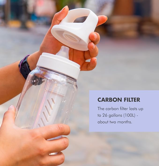 LifeStraw Go Series – BPA-Free Water Filter Bottle for Travel and Everyday Use Removes Bacteria, Parasites and Microplastics, Improves Taste, 1L Aegean Sea | Plastic Water Filter Bottle for Travel and Everyday use removes Bacteria, parasites and microp... - Image 7