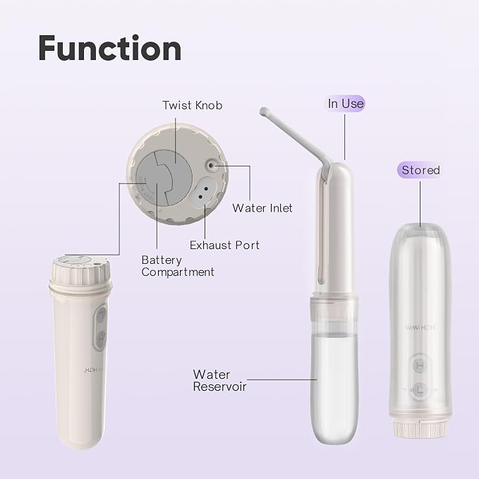 Portable Electric Bidet, Handheld Battery Powered Travel Bidet, White | 2 Pressure Modes, Waterproof, Foldable, Pocket-Sized, Cordless, Daily Hygiene Cleaning at Home, Camping and Travel - Image 8