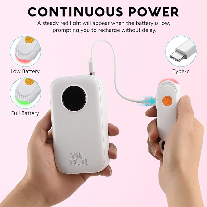 Personal Safety Alarm for Women, Rechargeable 135dB Siren with Flashing Light, Anti-Loss Locking Pin, Keychain SOS Alarm Works with Apple Find My, Kids, Seniors, Night Runners, iOS Only, White - Image 7