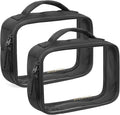 BAGSMART Puffy Clear Toiletry Bag, TSA-Approved & Wide-Open, 2-Pack, Black | Travel Makeup Bag with Handle, Cosmetic Bag with Double Zipper for Women by BAGSMART