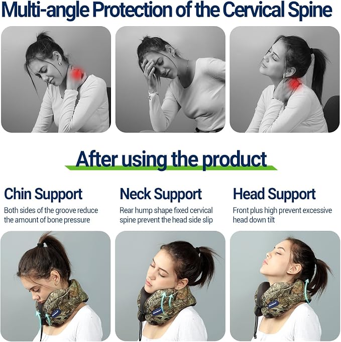 Season Guard Travel Neck Pillow for Airplane Car Flight - Dual-Core Memory Foam Pain Relief Pillows for Sleep - Best Traveling Essential Accessories for Rest - Head Cushion for Women Adult Kids - Image 6