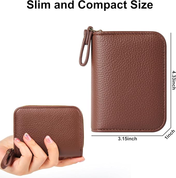 Credit Card Wallet, RFID Card Case Wallet, Zipper Card Cases Holder for Men Women, RFID Blocking, KeyChain Wallet, Compact Size Card Organizer Case for Women - Image 4