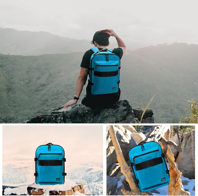 Travel Backpack 17L Lightweight Casual Small Carry-on Daypack 15-inch Laptop Notebook, Underseat Overnight Weekender, Blue - Image 6