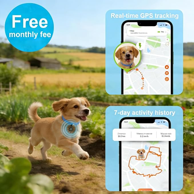 Nilone GPS Tracker for Dogs, Smart Collar with Real-Time Location | Pet Location Tracker with Holder, No Monthly Fee / No SIM Card, Works with iOS Find My, Ultra-Slim, IP68 Waterproof - Image 4