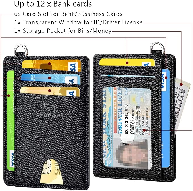 FurArt Slim Minimalist Wallet RFID Credit Card Holder for Men | slim minimalist compact rfid id window thin - Image 6