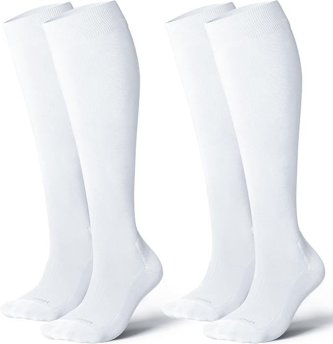 LEVSOX Bamboo Viscose Graduated Compression Socks for Women&Men - Cushioned Knee-High 15-20mmHg Support Socks by Levsox