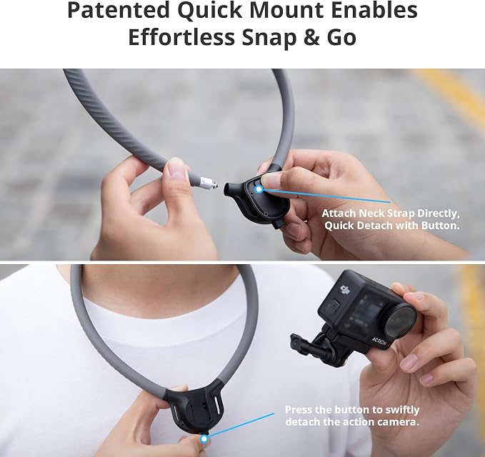 PGYTECH CapLock Action Camera Neck Mount, Quick Release POV Neck Holder | Large Size, Chest Strap, Hands-Free Vlogging for DJI OSMO Pocket 3 4/Action 6/5 Pro/Xtra Muse, Gopro, Insta360 Luna Ultra - Image 3