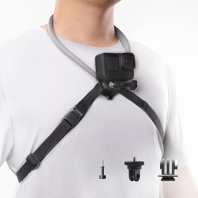 PGYTECH CapLock Action Camera Neck Mount, Quick Release POV Neck Holder | Large Size, Chest Strap, Hands-Free Vlogging for DJI OSMO Pocket 3 4/Action 6/5 Pro/Xtra Muse, Gopro, Insta360 Luna Ultra by PGYTECH-US