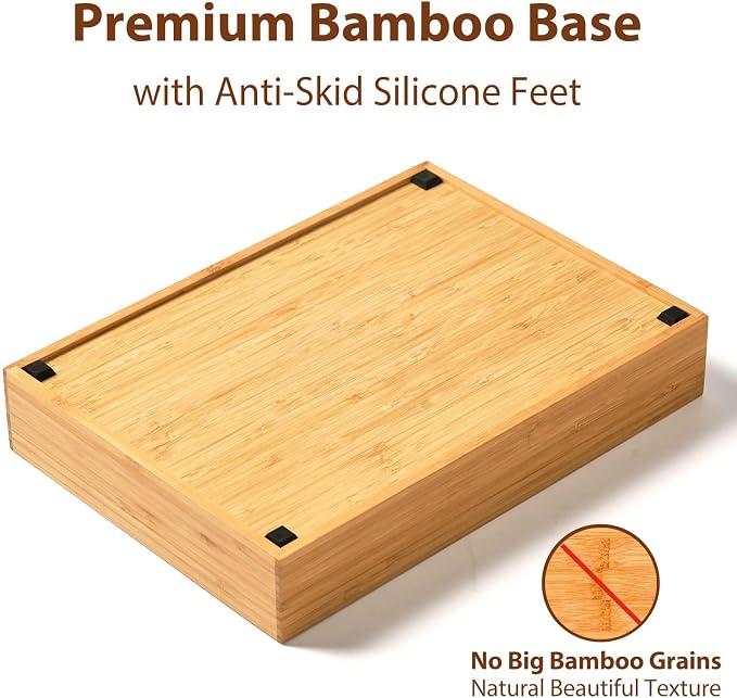 Bamboo Kitchen Drawer Organizer, 11 Inch Silverware Utensils Tray Holder with Grooved Dividers, 2.4" High Wood Caddy for Flatware Cutlery Knives - Image 4