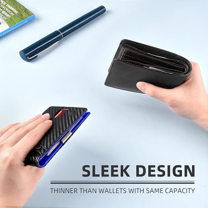 Zitahli Money Clip Wallets for Men,Slim Bifold Wallet 10-12 Cards, Mens Leather Wallet with ID Window,RFID Blocking Thin Minimalist Credit Card Holder,Gifts for Him - Image 3