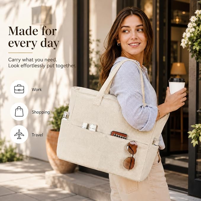 LEDAOU Large Beach Bag for Women, Waterproof Sandproof Tote Bag with Zipper | 36L Pool and Swim bag with Zipper, Wet/Dry pocket and 7 Pockets for Beach Days, Cruises, Vacations and Family travel - Image 3