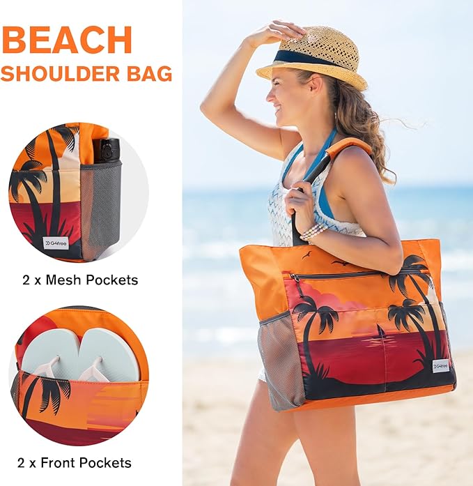 G4Free Beach Bag, Waterproof Sandproof Beach Tote Bag, Large Capacity Foldable for Women - Image 5