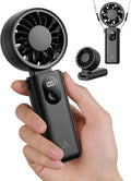 Aecooly Mighty Portable Handheld Fan | 20H Max Cooling | 3 Flexible Modes | 5 Speeds Wind | Battery Level Display | USB Rechargeable Mini Personal Battery Powered, Gifts for Women, Travel -Black by Aecooly