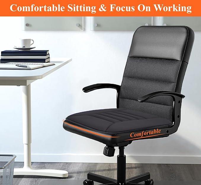 kingphenix Memory Foam Car Seat Cushion for Driver and Office Chair Comfort | 1.2-Inch-Thick Memory Foam Seat Pad, Soft, Breathable Fabric, Non-Slip Silicone Bottom for Long Drives and Office Use, Black - Image 3
