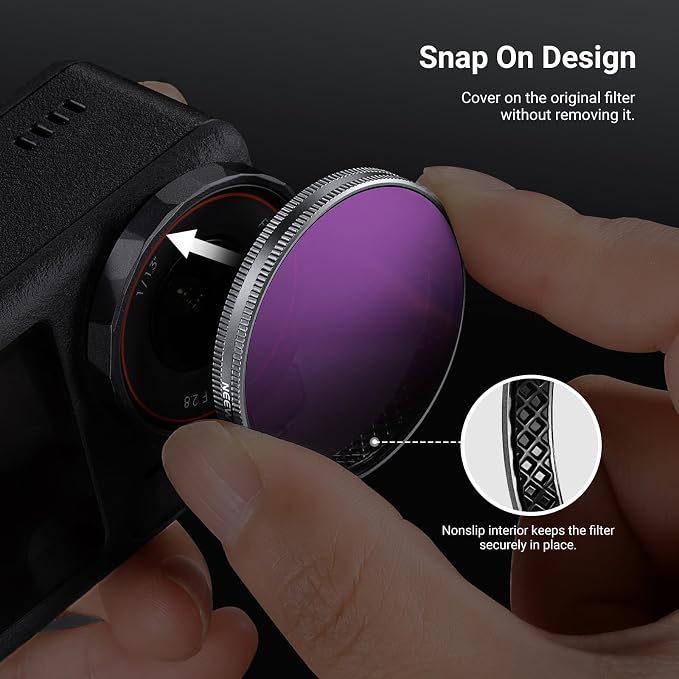 NEEWER CPL ND Filter Set Compatible with DJI Osmo Action 6 Only, Snap On 4 Pack ND8/16/32 Adjustable Circular Polarizing Lens Filters Multicoated Action Camera Photography Accessories with Lens Cap - Image 7