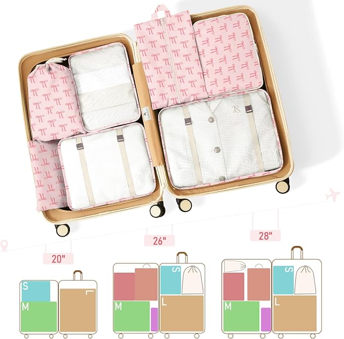 8 Set Packing Cubes for Travel Suitcase Organizer Bags Luggage Packing Cubes Set Travel Essentials Accessories Gifts for Women - Image 3