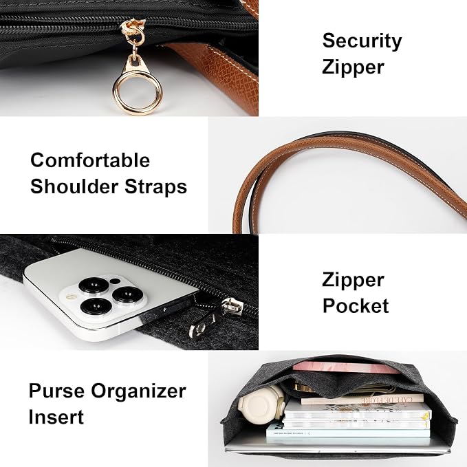 Tote Bag for Women with Purse Organizer Insert. | Foldable Large Capacity Waterproof Nylon Bag for Travel, Work, and Daily Use. - Image 7