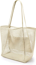 KALIDI Beach Mesh Tote Bag, Casual MAX 23L Summer Foldable Hobo Bag Women | Sandproof Widen Strap Large Shoulder Bag For Lake Pool Vacation Travel Picnic Grocery Market Shopping Carrier by KALIDI