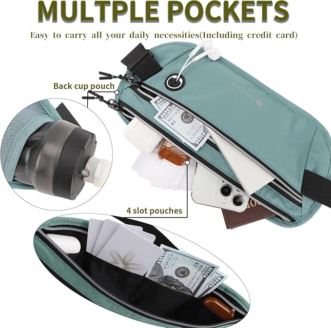 Slim Running Belt for Women Men Runners Fanny Packs With Phone Holder Hidden Pockets Exercise Waist Bag for Marathon Workout - Image 4