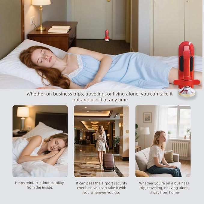 Portable Alarm Door Stopper, Portable Door Jammer, Travel Anti Theft Door Blocker, No Drill Door Stoppers Security for Home, Apartment, Office, Hotel, Travel, Portable Door Lock for Women, Children - Image 6