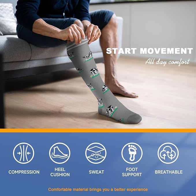 cerpite Compression Socks for Women & Men 6 Pairs Knee High Compression Socks 20-30 mmhg Best for Running,Nurse,Travel - Image 6
