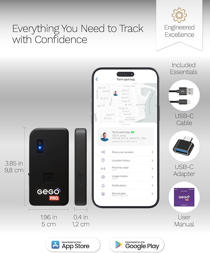 GEGOPro – GPS Luggage Tracker Designed for Travel, Real-Time Global Tracking for Bags & Gear, Bag-Opening Alert, Worldwide Coverage, 4G LTE, Unlimited Range. 1 Month Subscription Included. - Image 7