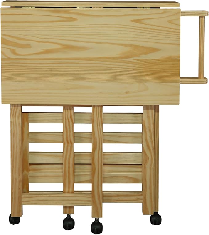 Casual Home Trek Folding Natural Kitchen Cart, 27"W (372-30) - Image 5