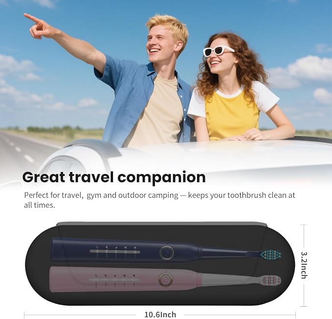 Silicone Electric Toothbrush Travel Case, Manual Toothbrush Travel Cover for Men and Women,Toothbrush Holder for Travel,Gym and More, Fits Most Manual and Electric Toothbrushes - Black - Image 6