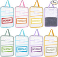 7 Pcs Packing Cubes for Travel, Days of Week Colorful Packing Cubes with Labels, Clear Clear Zippered Storage Bag for Travel Summer Camp Cruise Family Vacations Essentials by HFYZZ