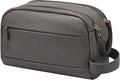 PU Leather Toiletry Bag for Men - Water Resistant Travel Bag for Toiletries, Bathroom Essentials, Accessories - Grey by Celvetch