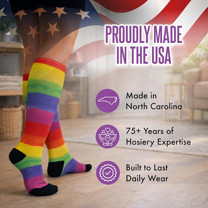Crazy Compression Socks, Comfortable Support Socks for Recovery, Travel, Hiking, and Long-Hour Comfort w/Fun Designs - Image 6
