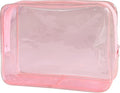 Waterproof PVC Makeup Bag - Leakproof Cosmetic Organizer for Travel Toiletry Storage 9.84×7.09×2.36 Inch for Women & Men (Pale pink) by TotePrint