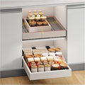 Fokyfok Pull out Cabinet Organizer,11"-16"W,13"-17"D,Expandable,Adhesive | No Drill,3 Rails,Adjustable Slide out Drawers for Kitchen,Pantry,Roll out Shelves,for Cabinets Without Lip,Bathroom,White,1PC by Fokyfok