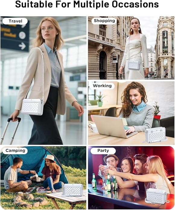 Anti-Theft Fingerprint Safe lock bag,Lady lock Crossbody Bag with password, Women Metal travel safe bag,Cash Lock Security Box with MFi Certified Findmy to Track Belongs,privacy protection safe box - Image 7