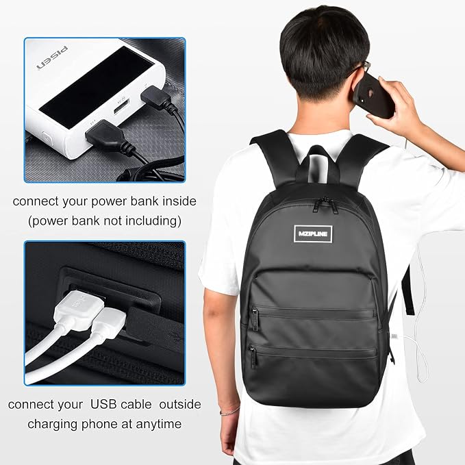 Small Backpack Bag-Water Resistant Daypack Travel bag with Activated Carbon Lined for Men & Women Travel (Black) - Image 6
