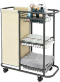 Rolling Laundry Basket with Wheels and Handle,3 Storage Baskets, 45 L Bag | Heavy Duty Laundry Cart, Space Saving Laundry Room Organization by Lucalda
