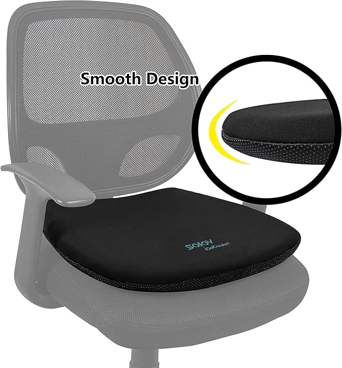 Coccyx Gel Seat Cushion- Orthopedic Memory Foam Chair Cushions for Home Kitchen Office Desk Car Truck Airplane (Black) - Image 7