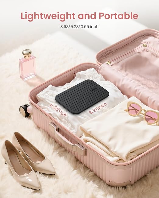 RENPHO Travel Scale with Mirror, Rechargeable, LED Display, 8.98" x 5.28" | Compact Mirror Scale for Travelling, Digital Portable Scale for Body Weight with High Accuracy, 400lbs, Core Go - Image 2