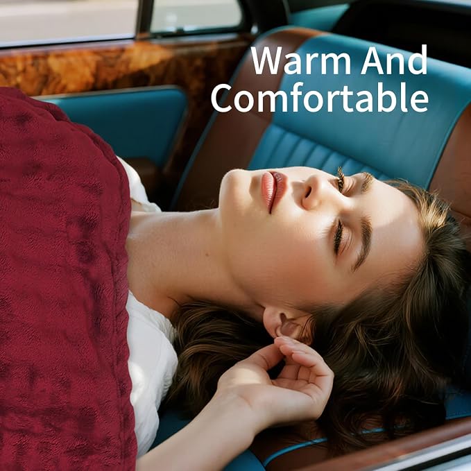 Travel Blanket and Pillow-2-in-1, Ultra-Soft&Compact,Airplane Blanket with Hand Luggage Belt and Backpack Clip,Travelers Accessories Gifts, 61x43 Inches（Burgundy） - Image 7